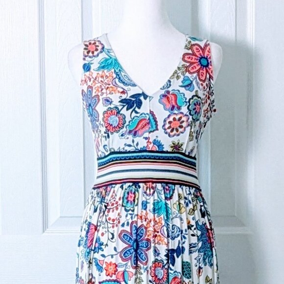 MILLY Women's Sleeveless Maxi Dress  Size M  Multi Color Combo Print - Picture 3 of 7